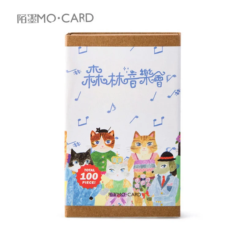 

10 Bookmark+10 Card+60 Sticker+20 memo /set forest concert paper sticker DIY decoration sticker card bookmark rope stationery