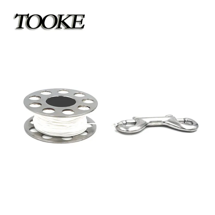 Stainless Steel Diving Finger Reel Dive Spool With Bolt Snap Clip Nylon Line 31M or 23M for Surface Marker Buoy Diver Underwater