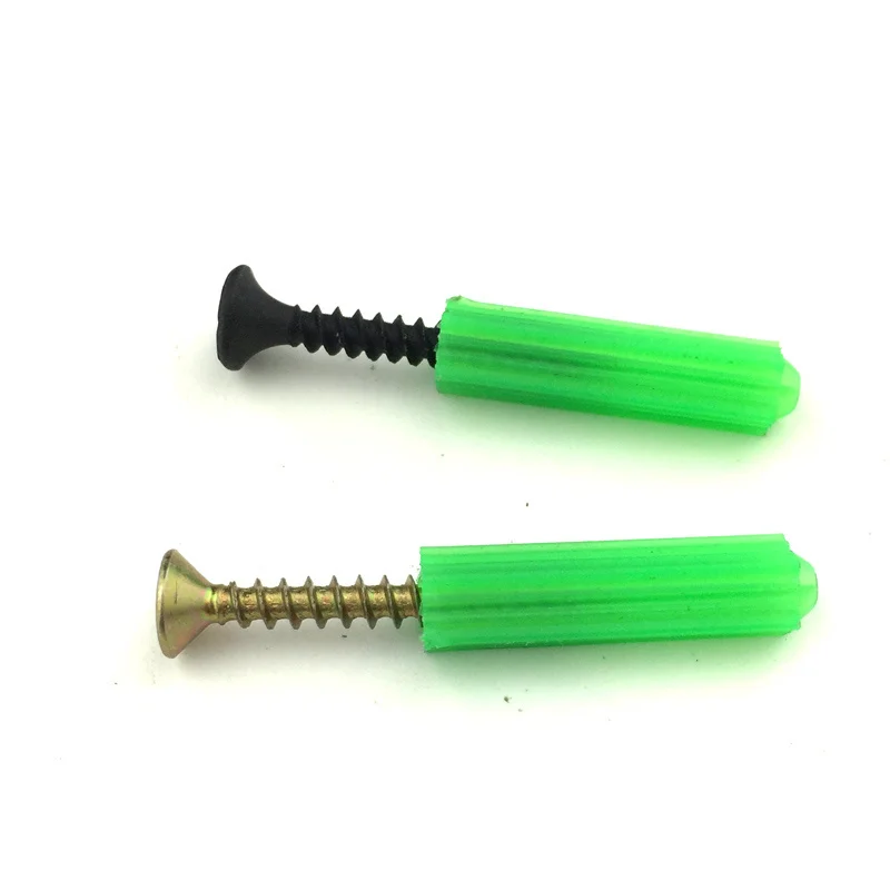 50PCS Green Plastic Wall Plugs Fixing Anchor Plug for Masonry Screw 8mm x 27mm