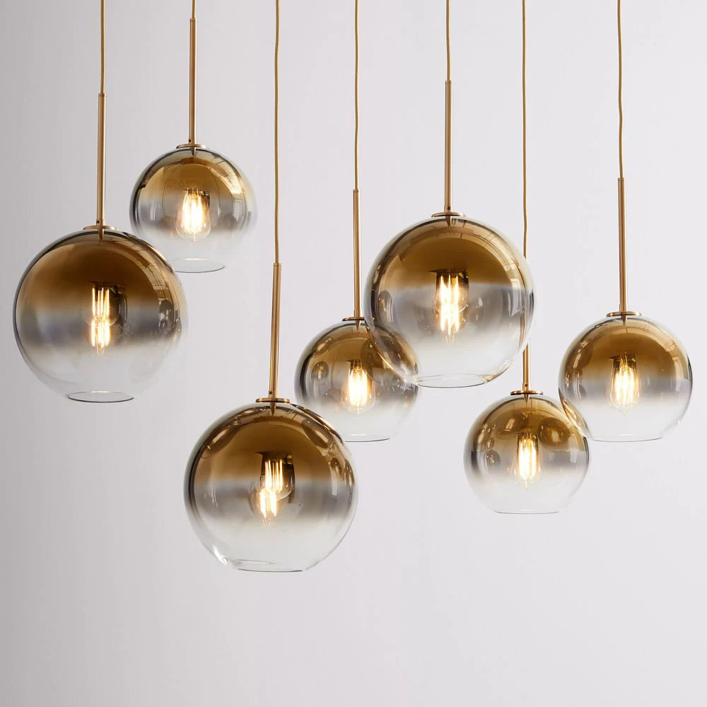  Modern Glass Ball Pendant Light Gradient color Hanging Lamp Hanglamp Kitchen Light Fixture Dining L - 4000012942097