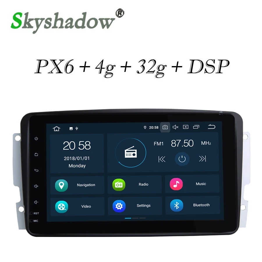 

PX6 IPS DSP Android 9.0 6 Core 4GB + 32GB Car DVD Player GPS map RDS Radio For Benz CLK W203 W209 W463 W210 Vito Viano G Class