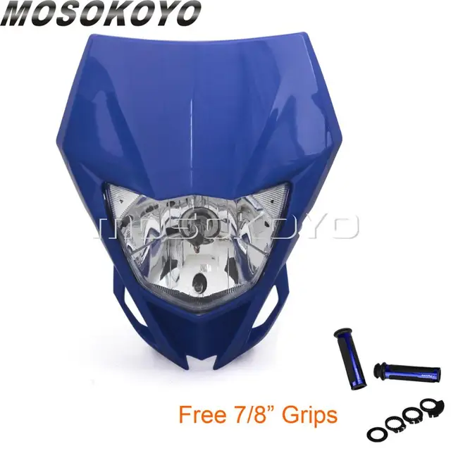 Dual Sport Enduro Motocross Headlight Blue Off Road Head Light for