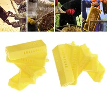 10 шт. желтые новые пчелиные клетки улей пчеловодство оборудование Транспортные клетки удлиненные желтые узники королева клетка для пчел инструменты