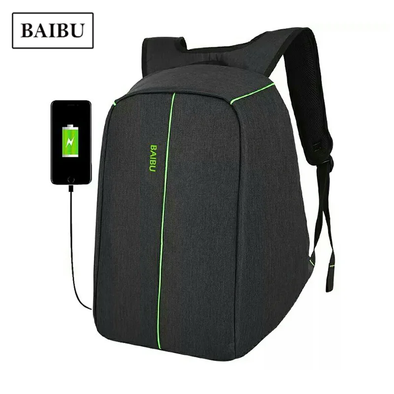 Waterproof Anti theft Backpack Men Multifunction USB Charge Men 20inch