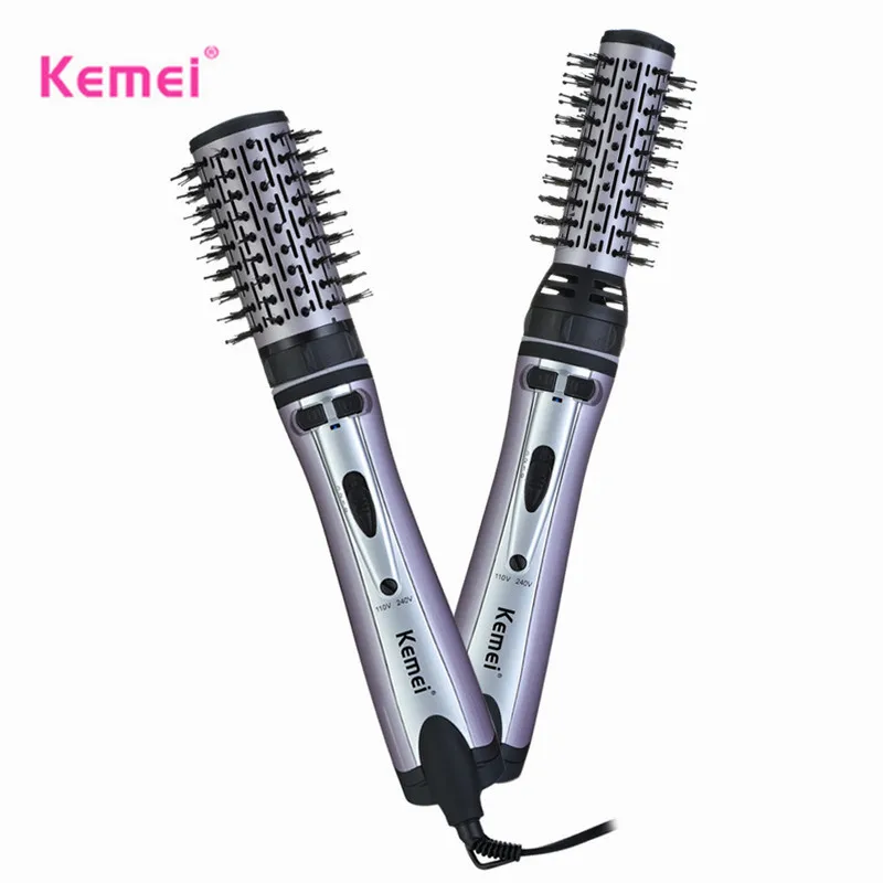 

Kemei 2 in 1 Professional Hair Curler Ceramic Comb Hair Styling Tool Blow Dryer Curler Electric Rotating Hot Brush Curling Iron