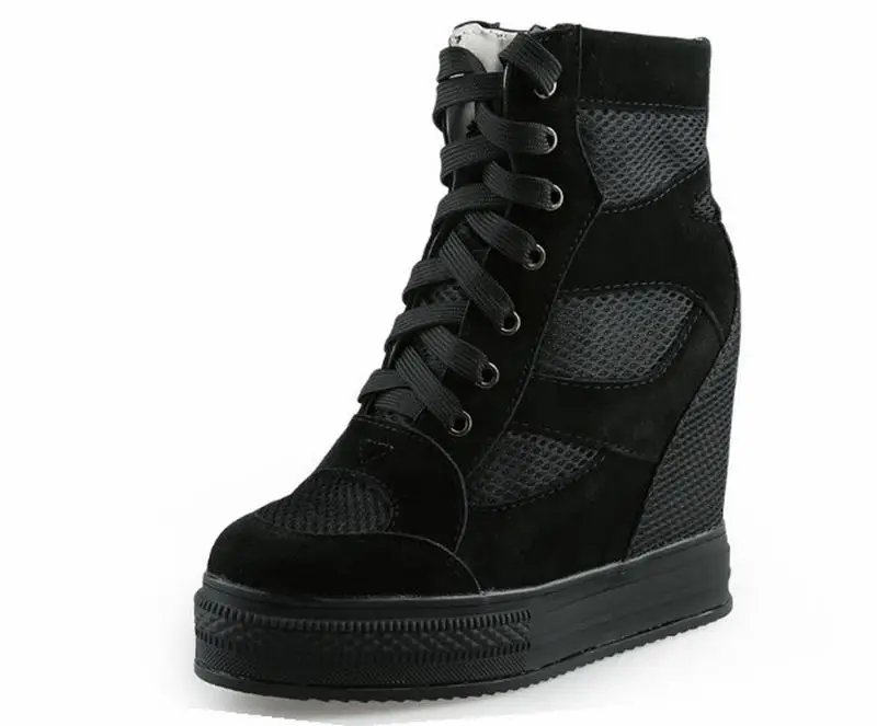 Cyabmoz/Женская обувь на высоком каблуке, увеличивающая рост, из дышащей сетки; женские туфли-лодочки; кроссовки; Zapatos mujer Tenis feminino; обувь для вечеринок