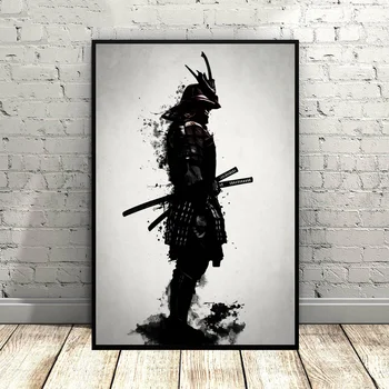 

Japanese warrior poster Art Canvas Poster Wall art for Living Room No Frame