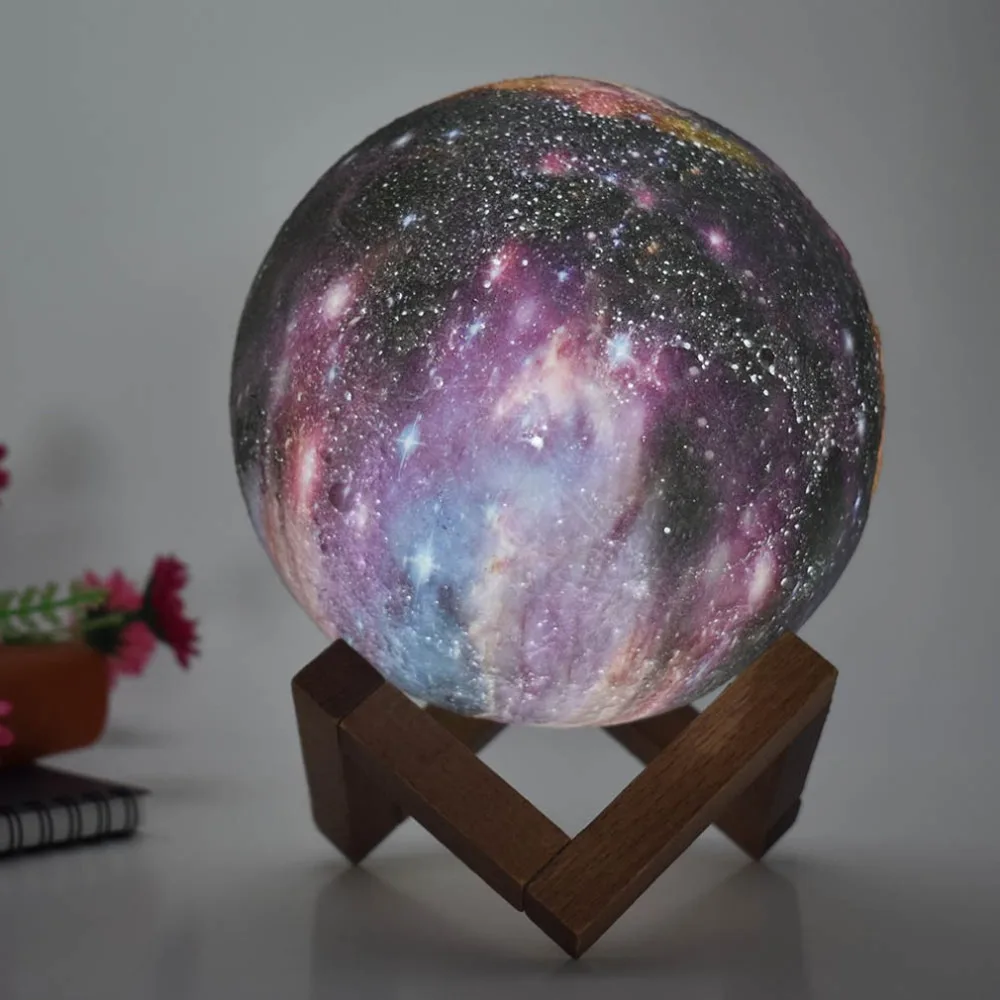 16 видов цветов 3D принт звезда луна лампа красочное изменение сенсорный домашний