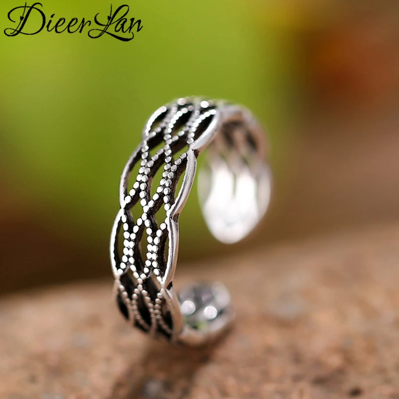 

New Arrivals 925 Sterling Silver Hollow Rings for Women Adjustable Size Ring Fashion sterling-silver-jewelry