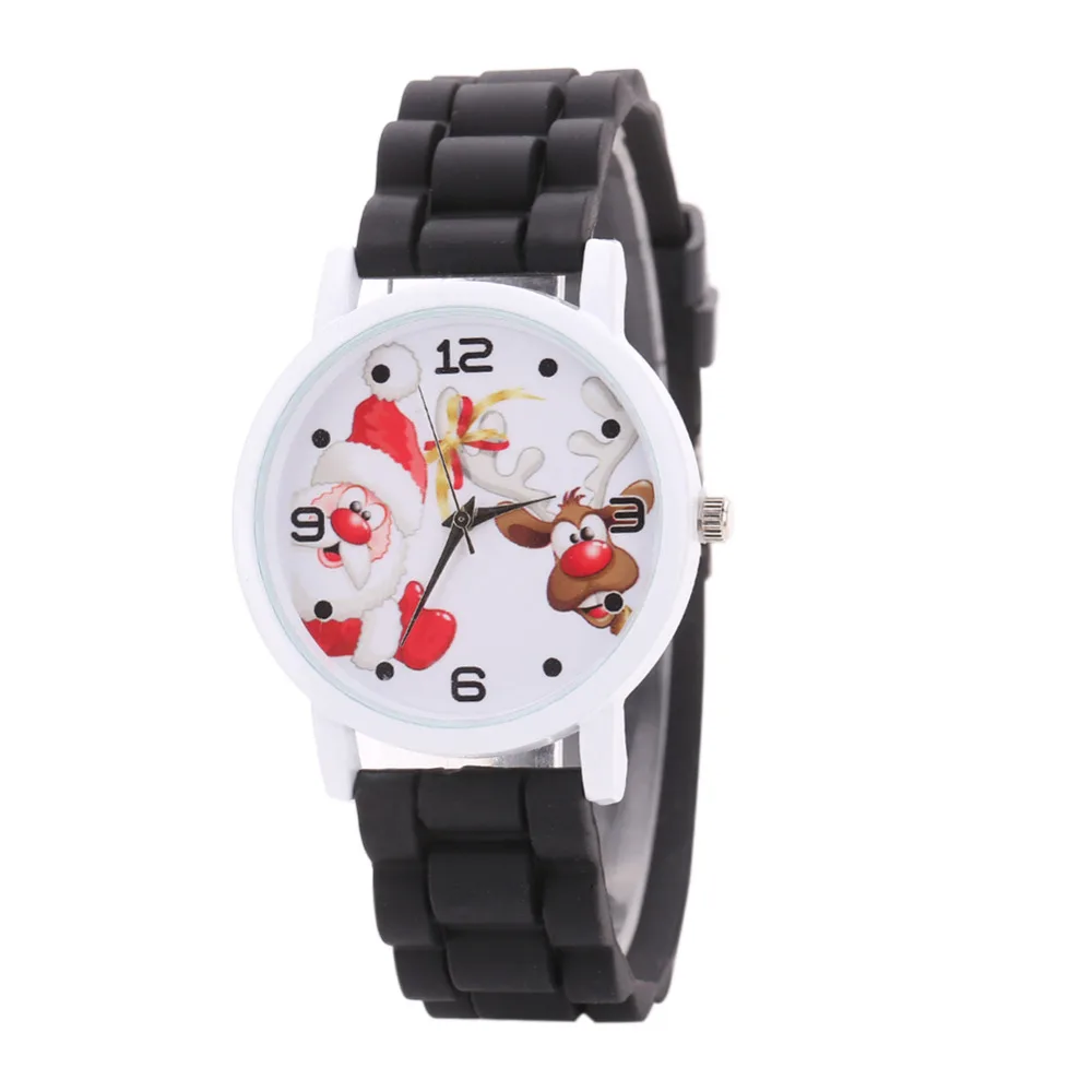 

8 Colors Silicone Band Santa Claus Watch Bracelet Quartz Cartoon Christmas Watch Girl Boy Gifts