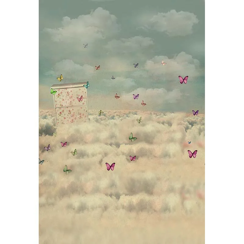

Custom washable wrinkle resistant print butterfly cloud photo studio backgrounds for portrait photography backdrops CM-2537-A