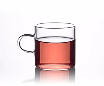 

1x Heat Resistant Glass Small Straight Kungfu Tea Cup with Handle - 115ml