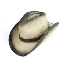 Унисекс Женская и мужская соломенная открытая западная ковбойская шляпа Женская Sombrero Hombre пляжная шляпа папа ковбойская джаз шляпа от солнца размер 56-58 см