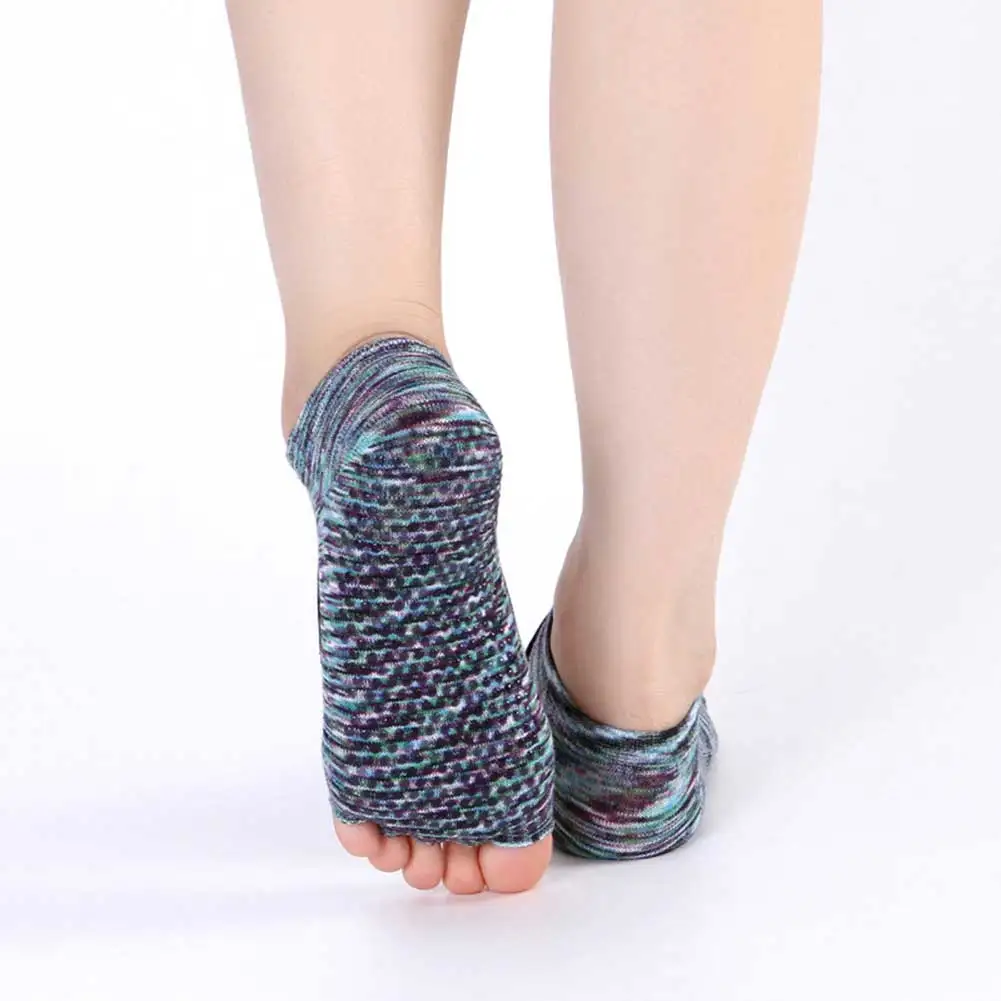 Женские носки для танцев, короткие носки для пилатеса с открытым носком, нескользящие носки для пилатеса, пять пальцев, Yogilates Meias, носки для фитнеса