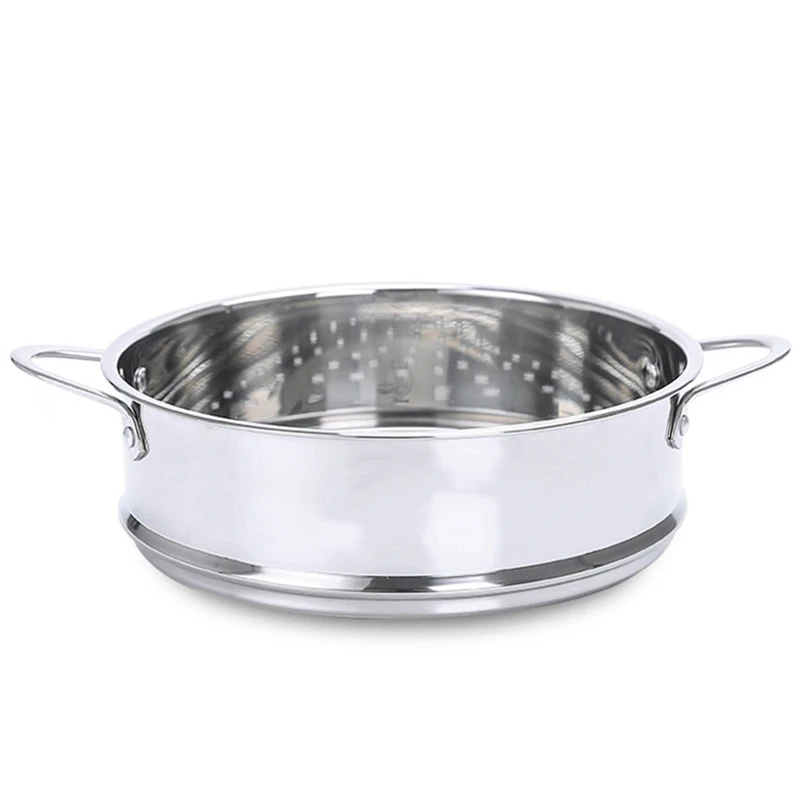 

18Cm 304 Stainless Steel Thickened Double Ear Steamer Electric Skillet Electric Cooker Matching Steamer Steaming Frame Dumplin