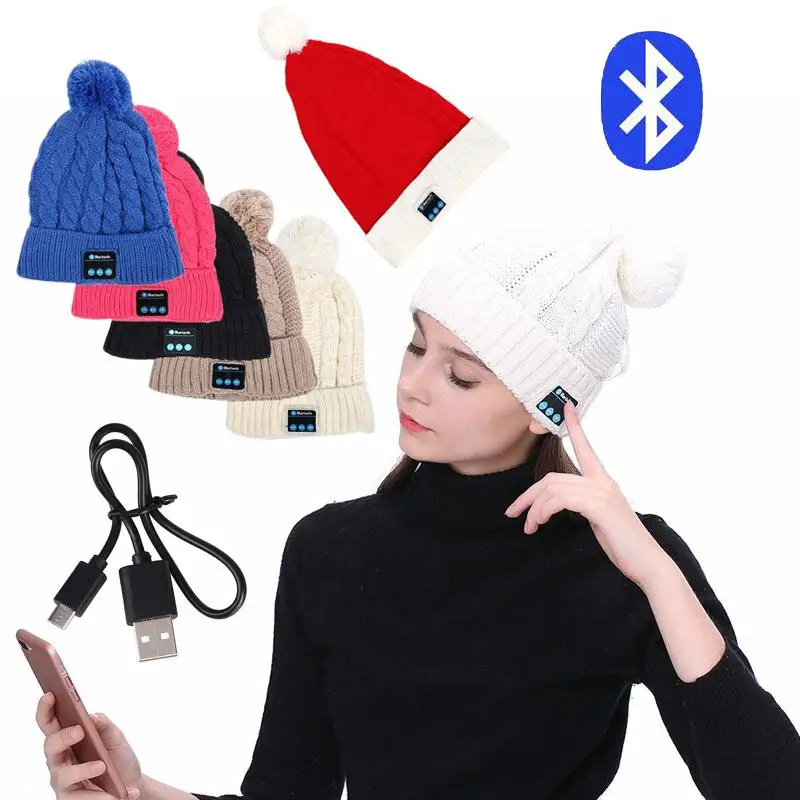 Wireless Bluetooth Stereo Caps Warm and Comfortable Music Winter Outdoor Sports with font b Microphone b