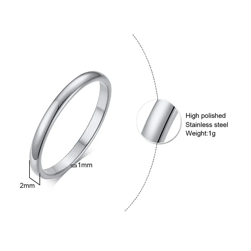 Women Stainless Steel Ring Set 5pcs Extra Small Size #3-#10
