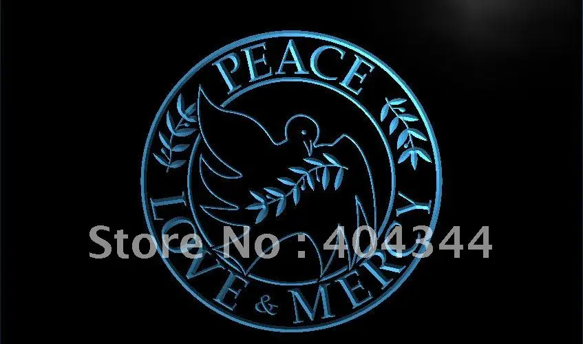 LK652- Peace Love Mercy Home Decor Gift LED Neon Light Sign | Дом и сад