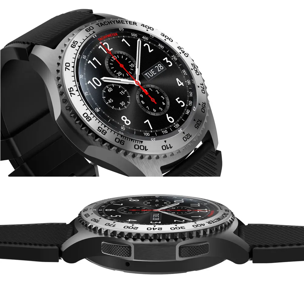 Часы с циферблатом кольцо для samsung gear S3 Frontier/galaxy Watch 46 мм чехол для укладки клеющаяся крышка против царапин защитное кольцо