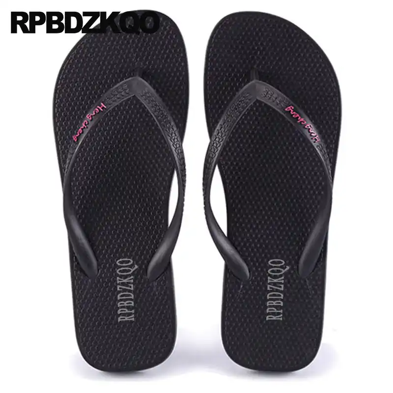 plain black flip flops