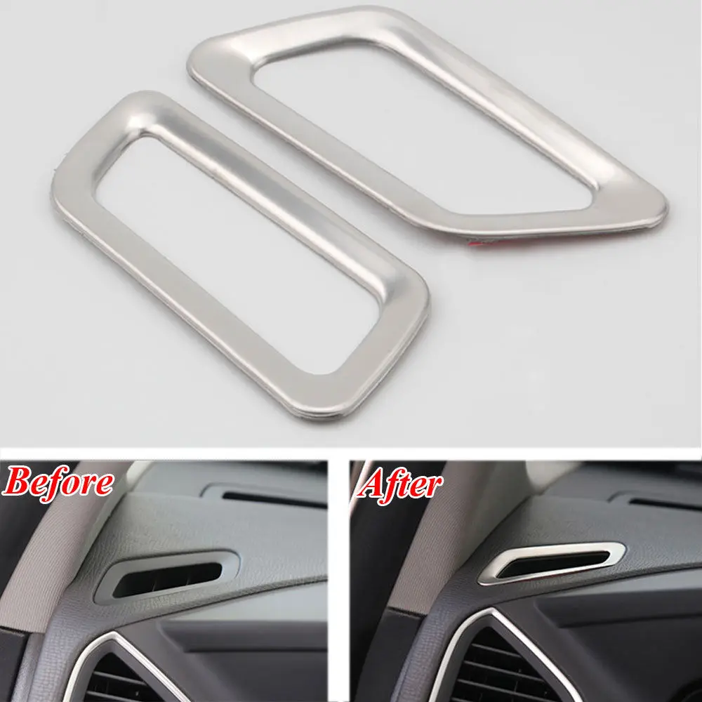 

2Pcs Stainless Steel Interior Air Vent Outlet Cover Trim Frame Strip For Volvo XC60 2014 2015 2016 2017 Accessories Car Styling