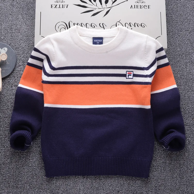 

Striped Pullover Boys Fall Winter Sweaters Cotton Material Knit Wear Children's Clothing