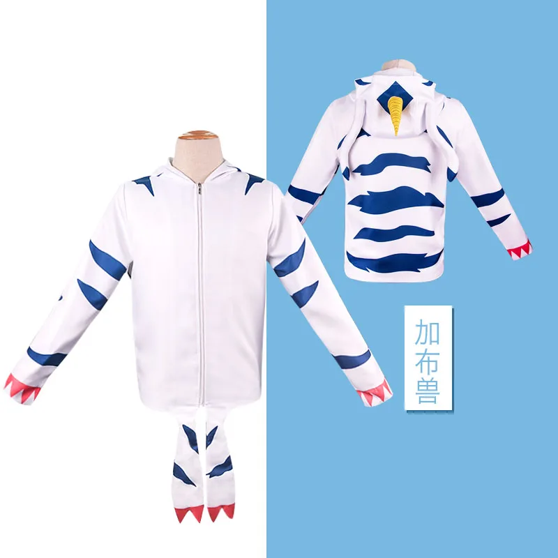 Аниме! Digimon Монстр габумон Agumon Piyomon Palmon Gomamon Tailmon мультфильм милое Пальто Косплей