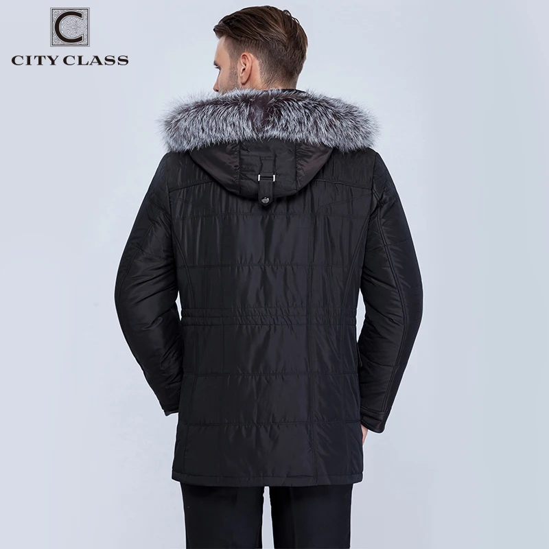 City Class зима теплые Куртки Мужские Silver Fox съемный капюшон съемная стеганая