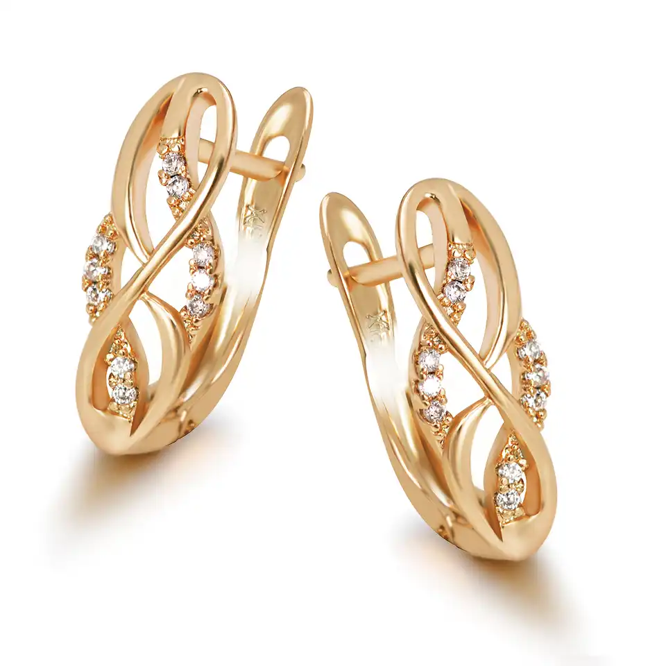 MxGxFam 2019 серьги-кольца для женщин золотого цвета 18 k модные ювелирные изделия CZ AAA + без никеля