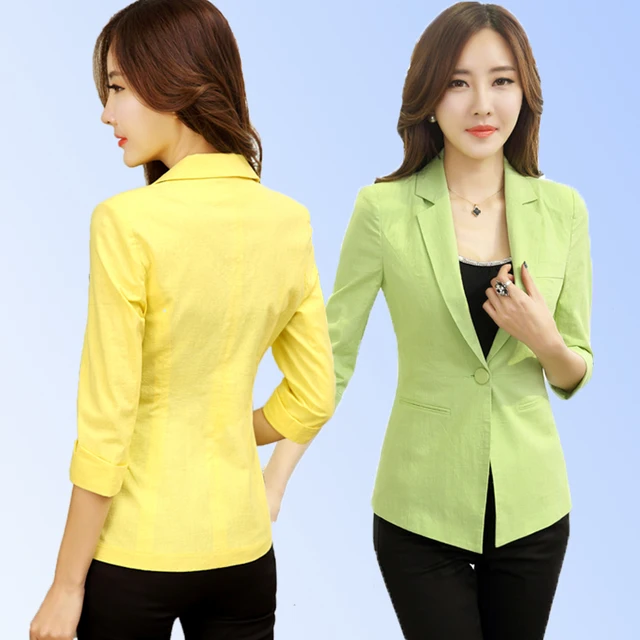 Para mujer chaqueta amarilla del estilo del verano