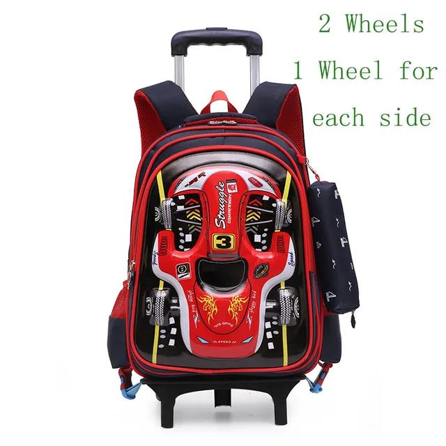 Buy Children Trolley School Bag Backpack Wheeled 3D