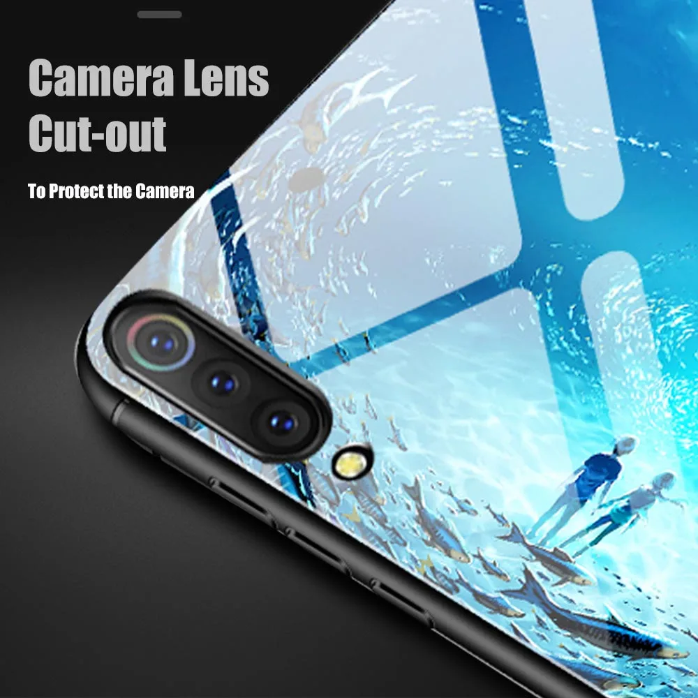 Luminous Tempered Glass Case For Xiaomi Mi 9 Soft TPU Silicone Edge Phone Cases For Xiaomi Mi 9 Mi9 6.39 Cover Xiomi Mi9 Coque   (8)