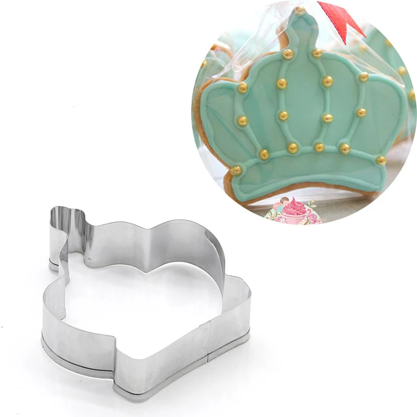 Best Crown Shape DIY Cookies Mold Prince King Queen Princess Crown Mould Birthday Wedding Cake Decor Stainless Steel Baking Gadget