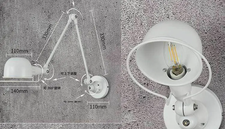 Luzes de Parede Luminárias para Casa Loft Jielde Vintage Ajustável Retro E14 Led Arandela Iluminação Cabeceira Sala Estar rh 3 casa iluminação cabeceira sala estar