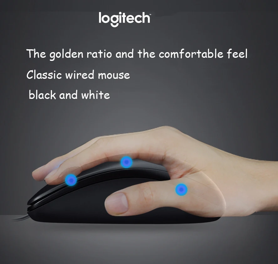 Оригинальная мышь Logitech M100r удобная Проводная компьютерная универсальная мини
