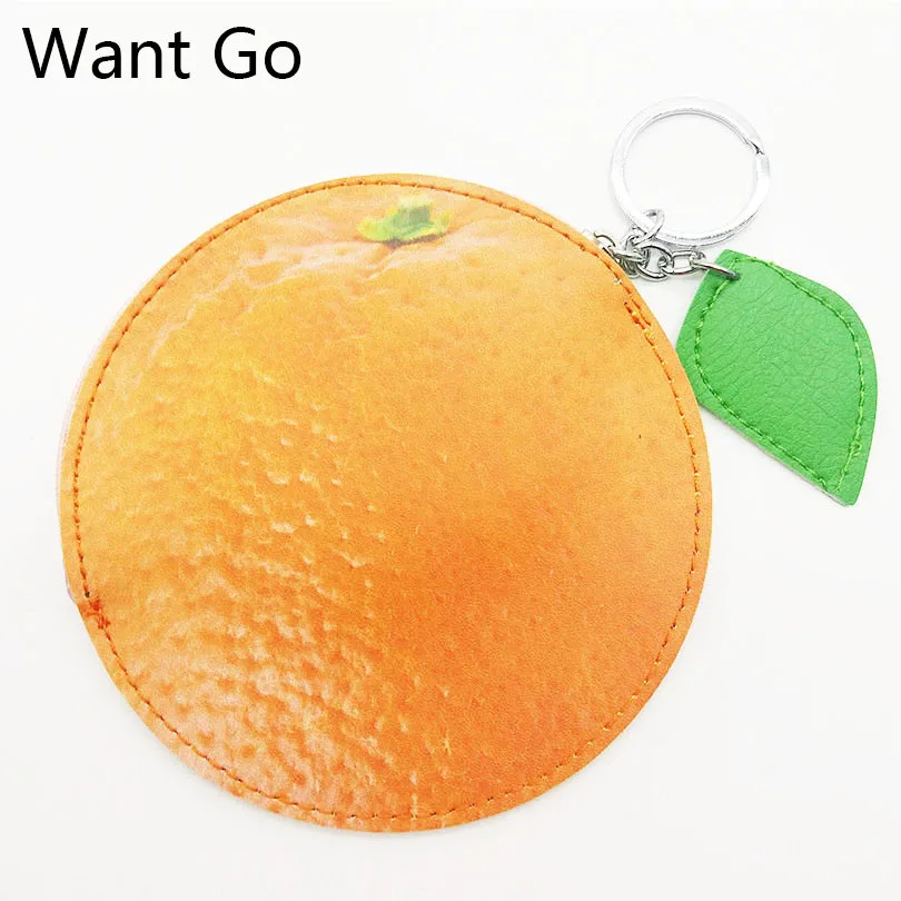 

Want Go Girls Cartoon Fruit Coin Purse Kawaii Orange Coin Bag Zipper Small Pouch Child Mini Leather Wallets Purse Key Storage