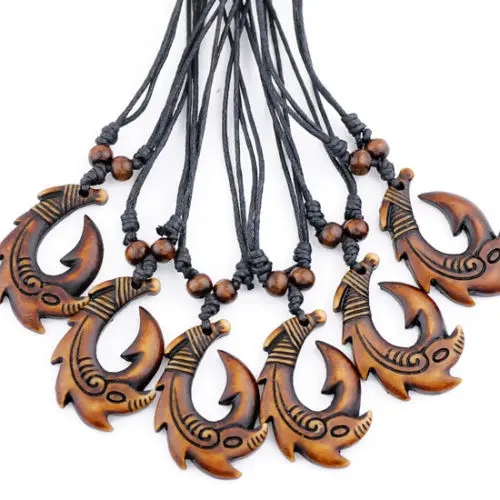 12 шт./партия ожерелье с подвеской в виде рыбьего крючка для мужчин и женщин