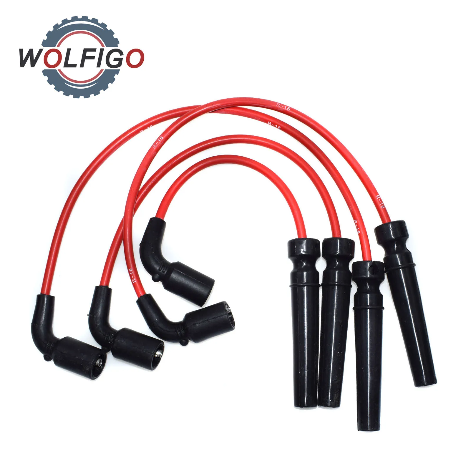 

WOLFIGO 4Pcs Ignition Spark Plug Wire Cable Kit for Chevrolet Aveo Aveo5 Pontiac Wave Suzuki Swift Daewoo Lanos 56010 96497773
