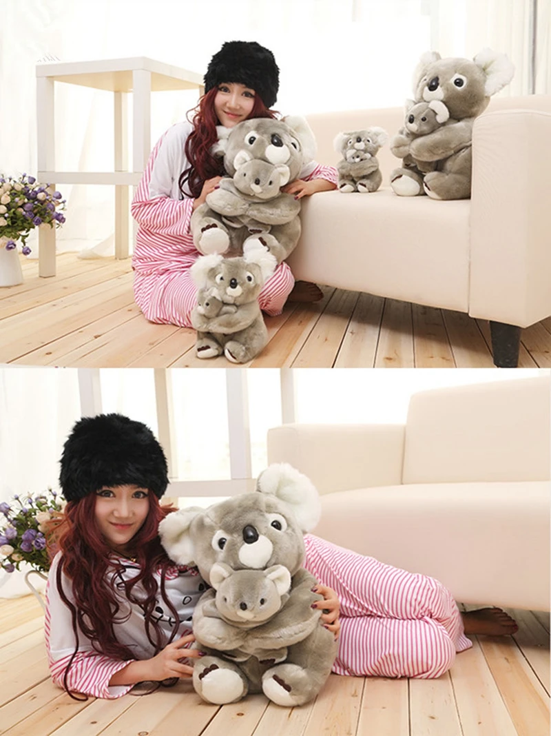 Dorimytrader simulation animal koala doll plush toy mother and child dolls koala bear parent-child toy children birthday gift deco 50cm DY50565 (7)