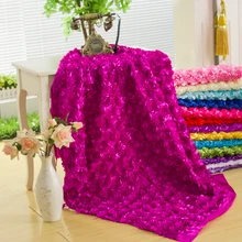 1yrd 3D атласные розы Ткань одежда Вышивание Кружево для юбка свадебной фотографии Задний план T оформление сцены Ковры ткань 1.5 м широкий