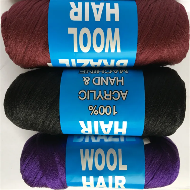 free shipping 14bundles 70g per bundle Brazilian wool hair low temprature flame retardant synthetic fiber for braiding