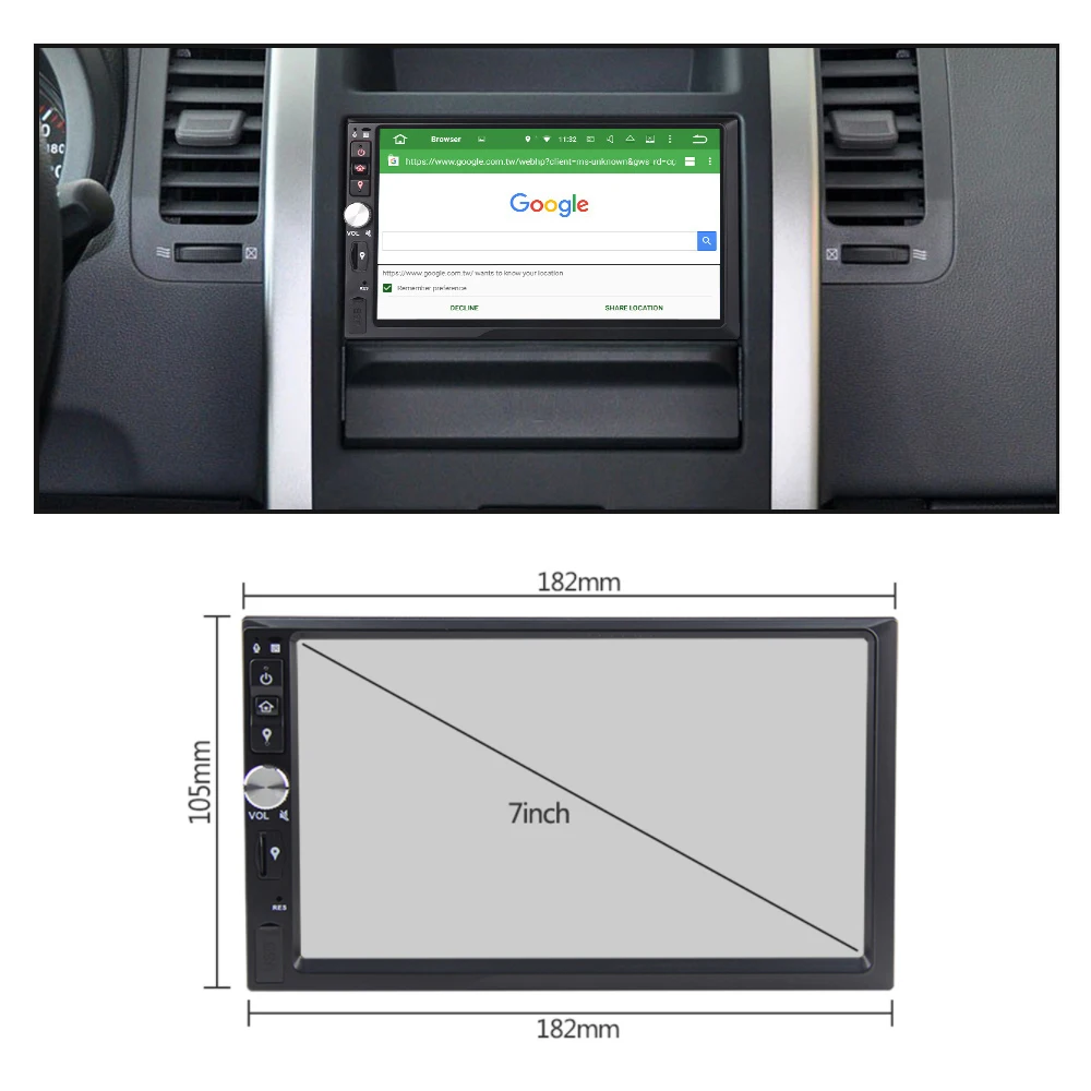 Top Eunavi 2 Din 7 inch Android 9.0 Car Radio Stereo Multimedia GPS Navigation TDA7851 WiFi Bluetooth 1024*600 touch Screen no dvd 1