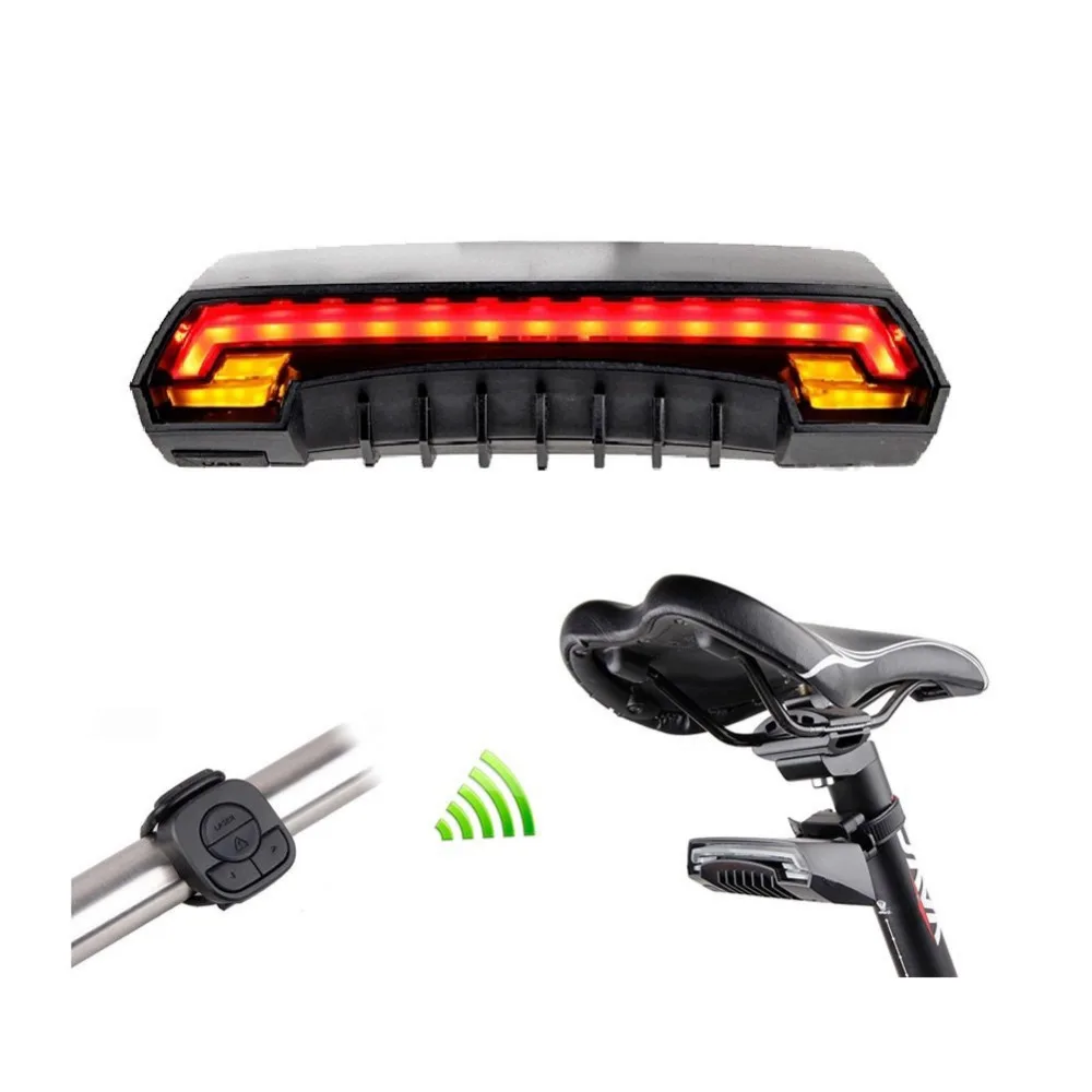 Bicycle Light Rear Wireless Remote Control Turn Signal Bike Tail Light With Turn