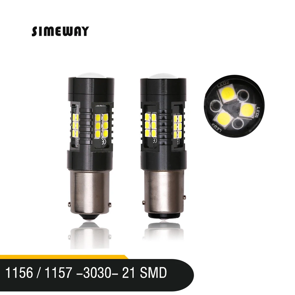 Светодиодная лампа CanBus 1156 BA15S P21W BAU15S PY21W T20 7440 W21W светодиодный ные лампы 3030 21smd без