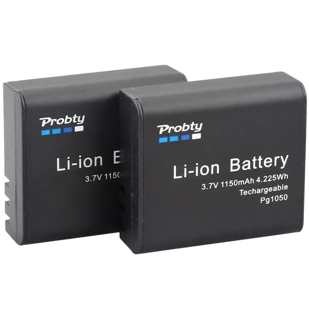 

2Pcs 1150mAh PG1050 Rechargeable Battery For SJCAM SJ4000 SJ5000X EKEN H9 H9R H8R H8 action Camera M10 H3R H6S H5S Plus