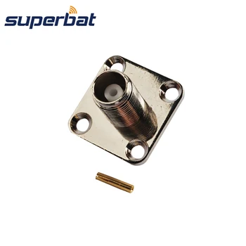 

Superbat TNC Solder Female Jack with 4 hole Panel Mount RF Coaxial Connector for cable RG402,Semi-Rigid 141"