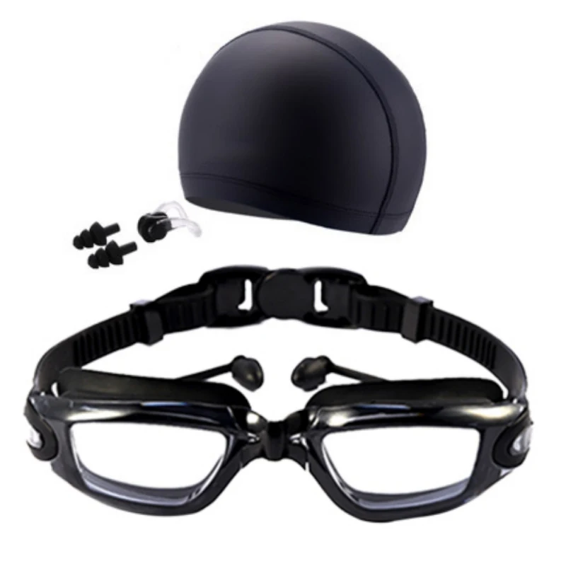 Унисекс Анти-туман УФ-защита серфинг Плавание Ming очки Профессиональный Плавание очки с Плавание шапки беруши зажим для носа набор M6