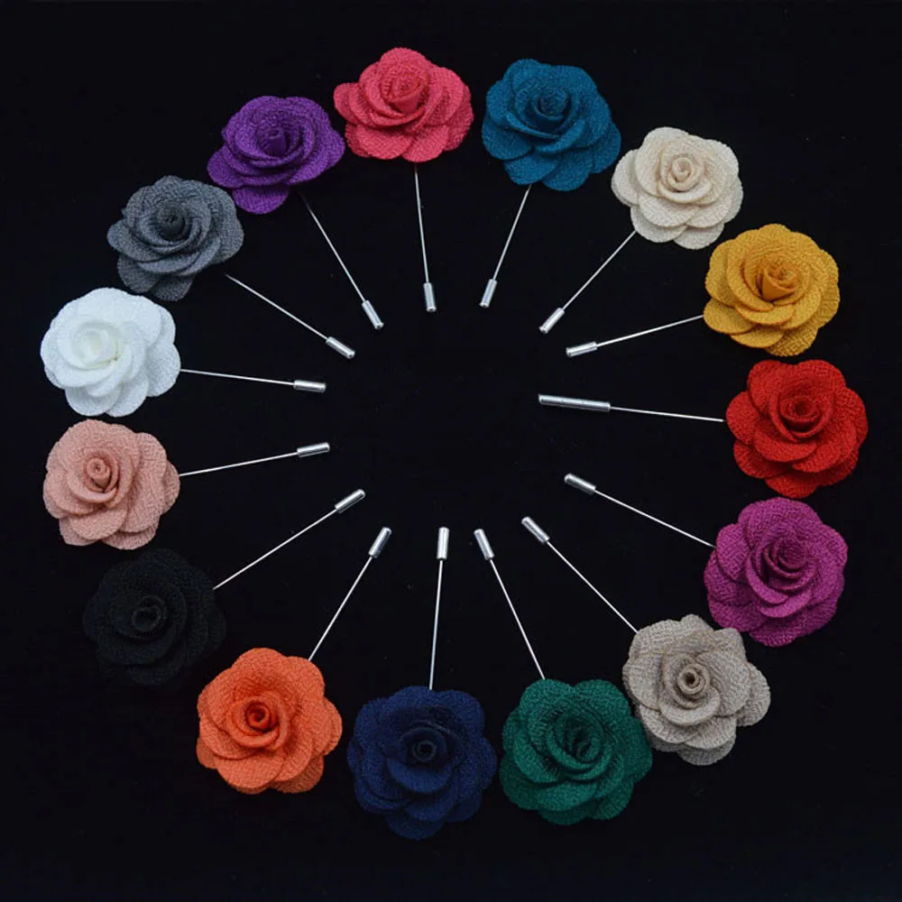 

Men Corsage Groom Boutonniere Pin Wedding Lapel Flower Brooches Suits Accessory BWTQN0003