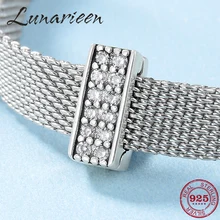 Горячая Распродажа 925 пробы серебряные сверкающие прозрачные CZ шармы-клипсы Бусины Подходят оригинальному отражению браслет для изготовления ювелирных изделий