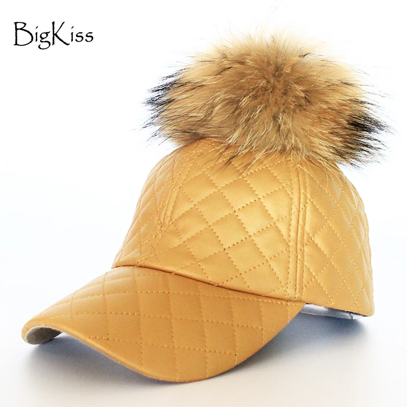 fitted leather baseball hat brown cap fashion brand new font candy color real mink caps fitted leather baseball hat brown cap fashion brand new font candy color real mink caps